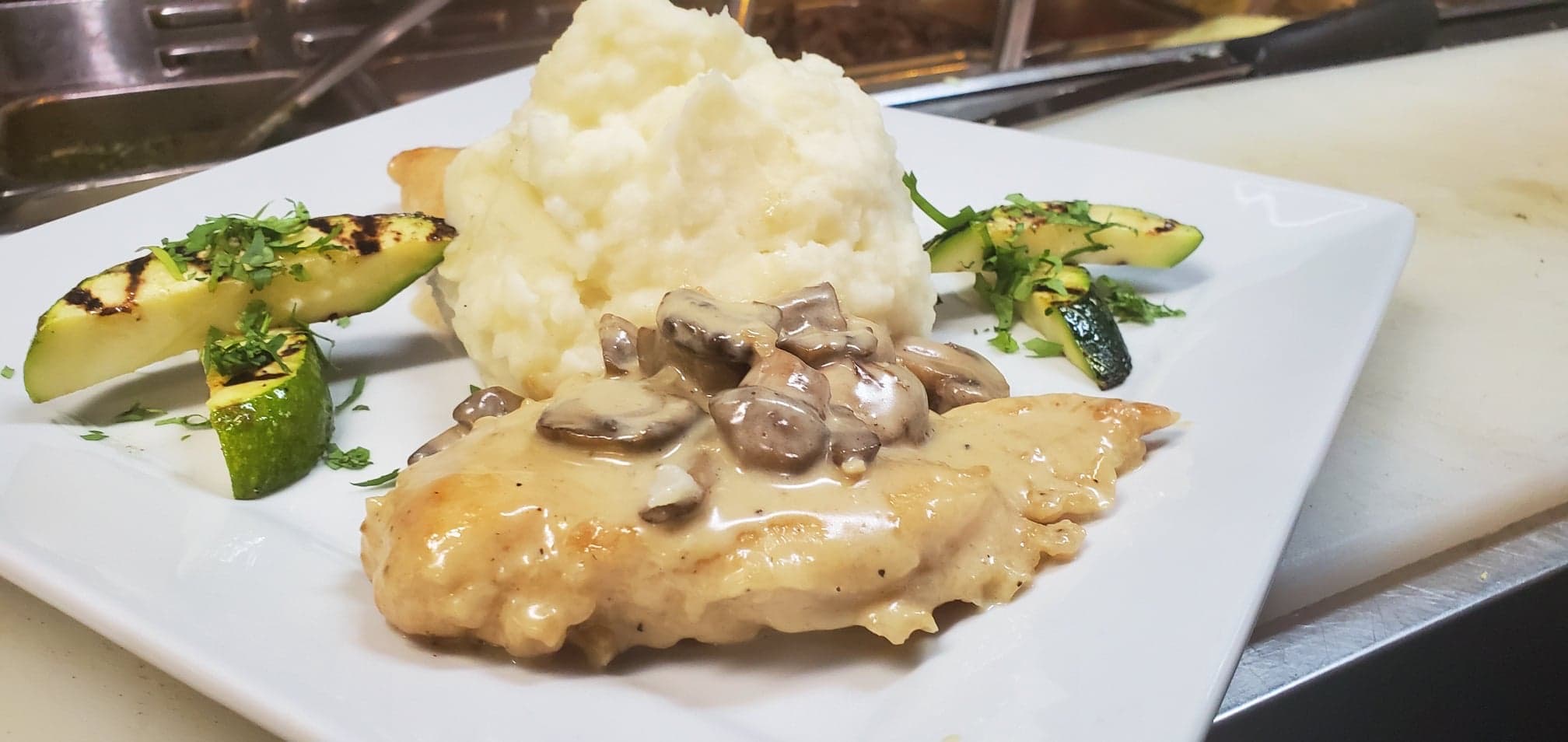 Order Chicken Marsala Dinner food online from Leila by the Bay store, Hercules on bringmethat.com