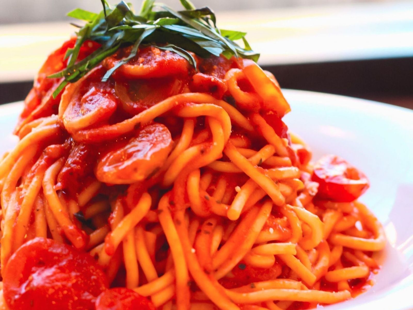 Order Spaghetti Al pomodoro food online from Alessio’s Cafe | Gelato | Pizza store, Hoboken on bringmethat.com