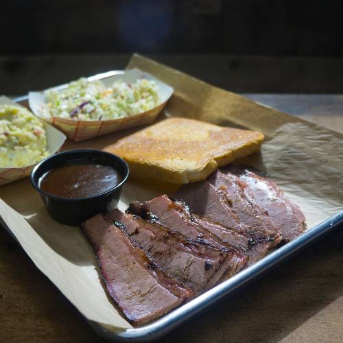 Order Sliced Brisket Plate food online from Roscoe's Smokehouse store, Burleson on bringmethat.com