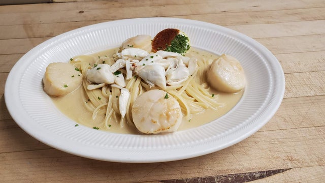Order Large Sea Scallops and Colossal Crabmeat Piccata food online from A Touch of Italy store, Egg Harbor Township on bringmethat.com