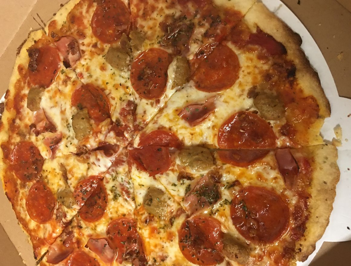 Order Gluten Free 4-Meat Combo Pizza food online from Ozona Pizza store, Palm Harbor on bringmethat.com