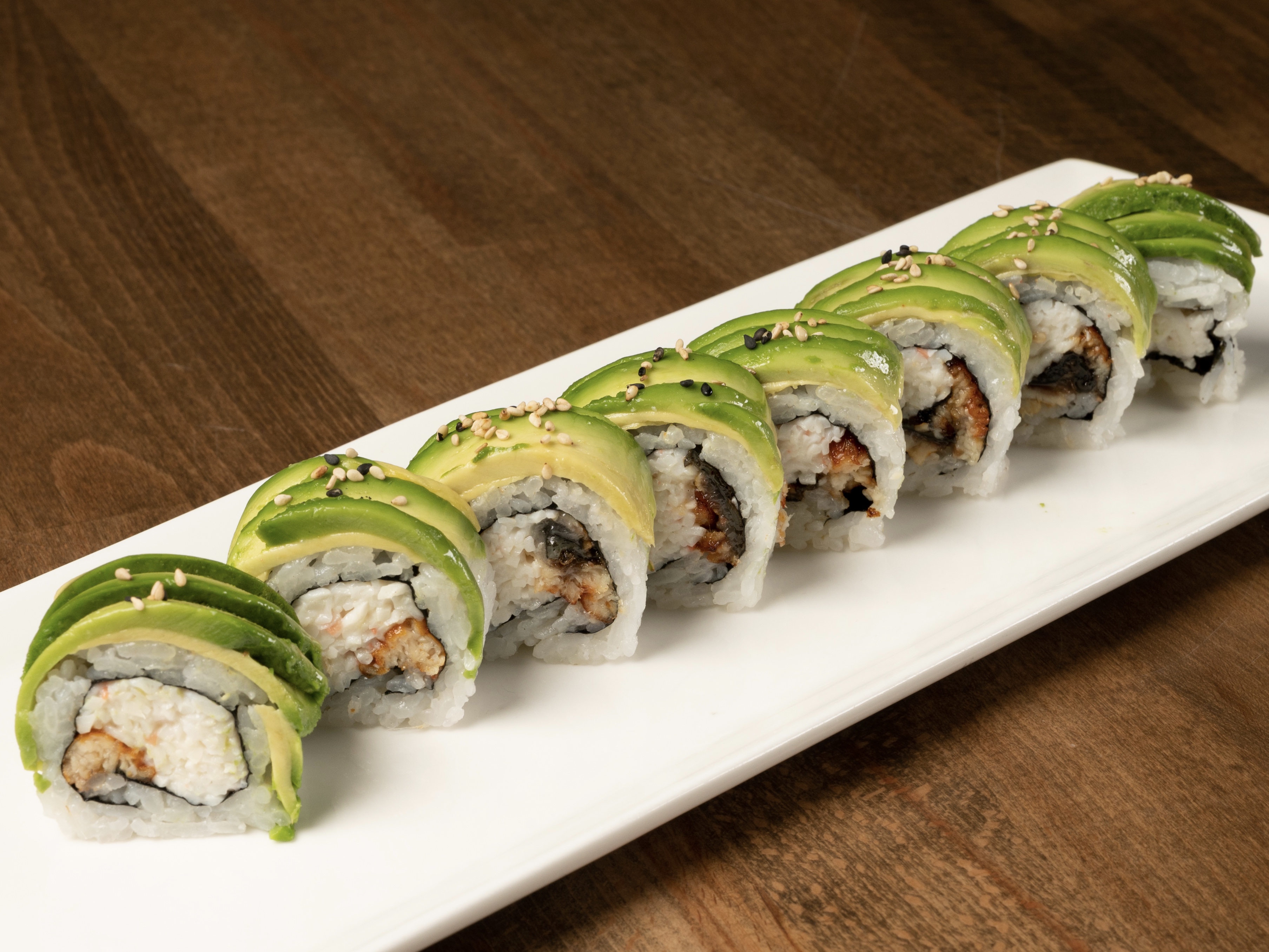 Order Caterpillar Roll food online from Zeppin Sushi store, Los Angeles on bringmethat.com