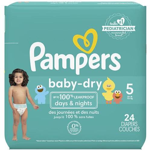 Order Pampers Baby Dry Diapers Size 5 - 24.0 ea food online from Walgreens store, Millsboro on bringmethat.com