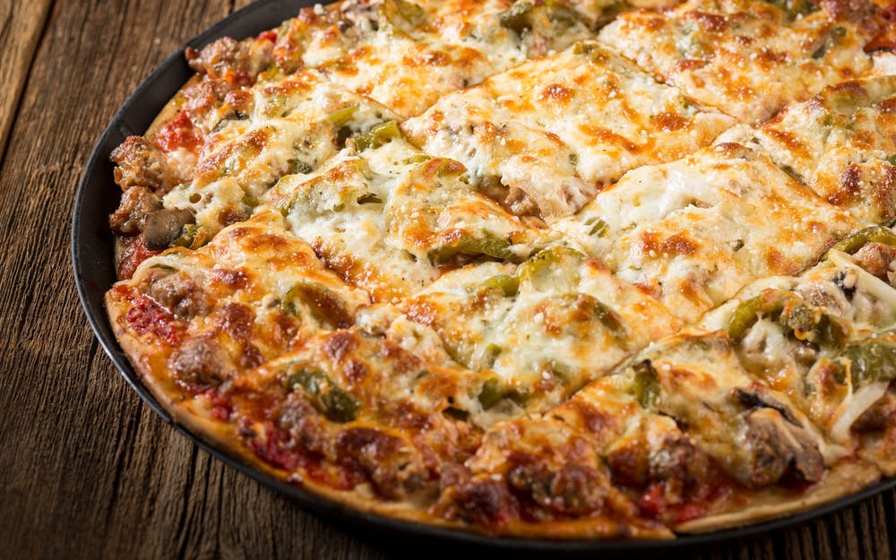 Order Fabulous Four Pizza - 12" food online from Rosati's Pizza store, Naperville on bringmethat.com