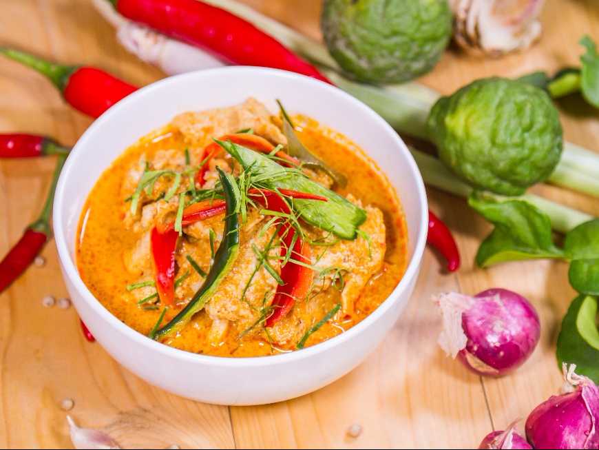 Order 4. Panang Curry food online from The Connection Thai Sushi store, Henderson on bringmethat.com