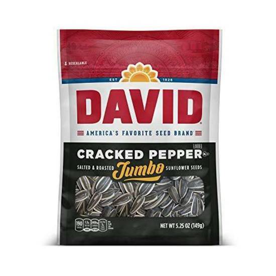 Order David Sunflower Seeds - Cracked Pepper food online from IV Deli Mart store, Goleta on bringmethat.com