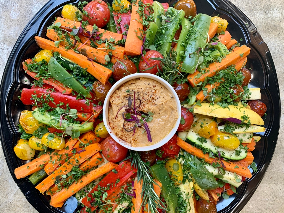 Order Raw Vegetable & Hummus, Pita Platter food online from What A Dish Cafe & Catering store, Dana Point on bringmethat.com