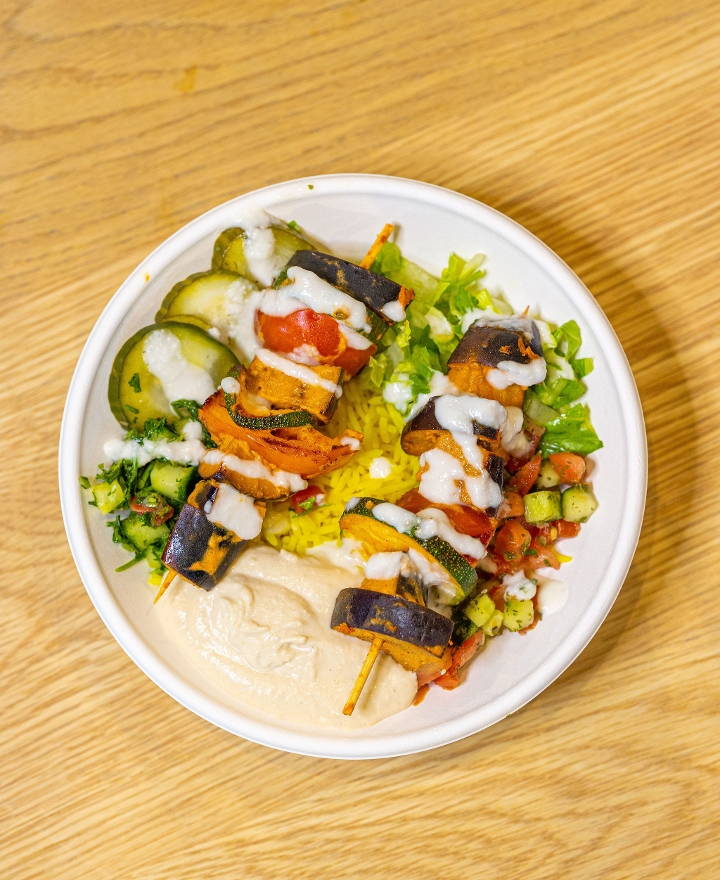 Order Vegetable Kebab Platter food online from Shawarma Shack store, Denver on bringmethat.com