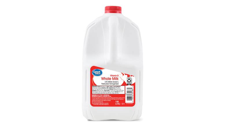 Order Great Value Whole Vitamin D Milk, Gallon food online from Red Roof Market store, Lafollette on bringmethat.com