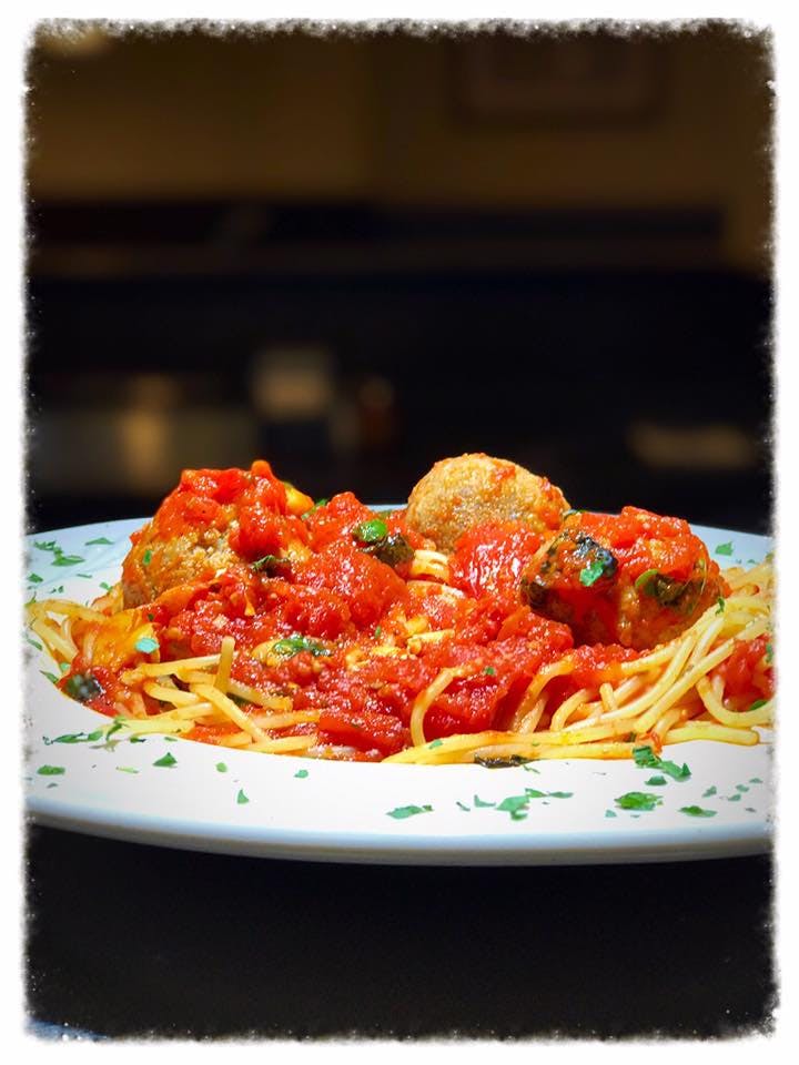 Order Spaghetti Pomodoro with Meatballs - Pasta food online from Piazzetta Of East Farmingdale store, Farmingdale on bringmethat.com