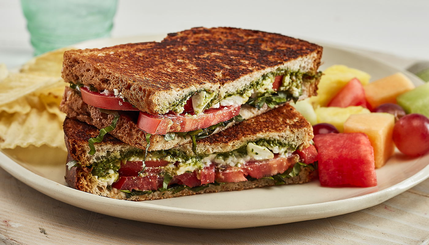 Order Tomato Basil Sandwich food online from Taziki Mediterranean Café store, Knoxville on bringmethat.com