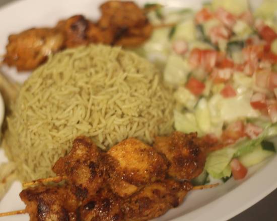 Order Chicken Kabob Plate food online from Bananas Grill store, Seattle on bringmethat.com