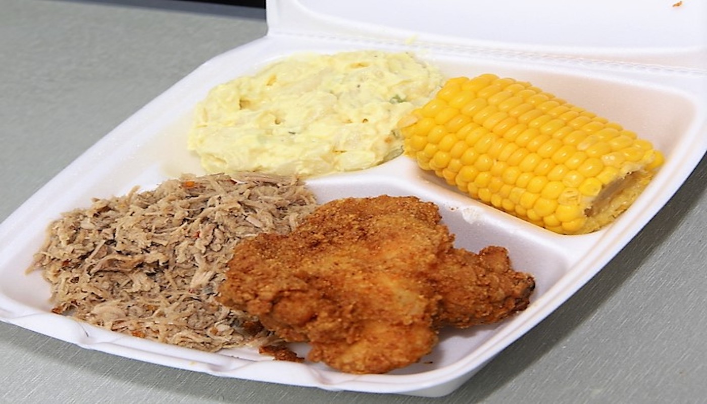 Order BBQ and Chicken Dinner(1 piece) food online from Don Murray's Barbecue 2 Go store, Raleigh on bringmethat.com
