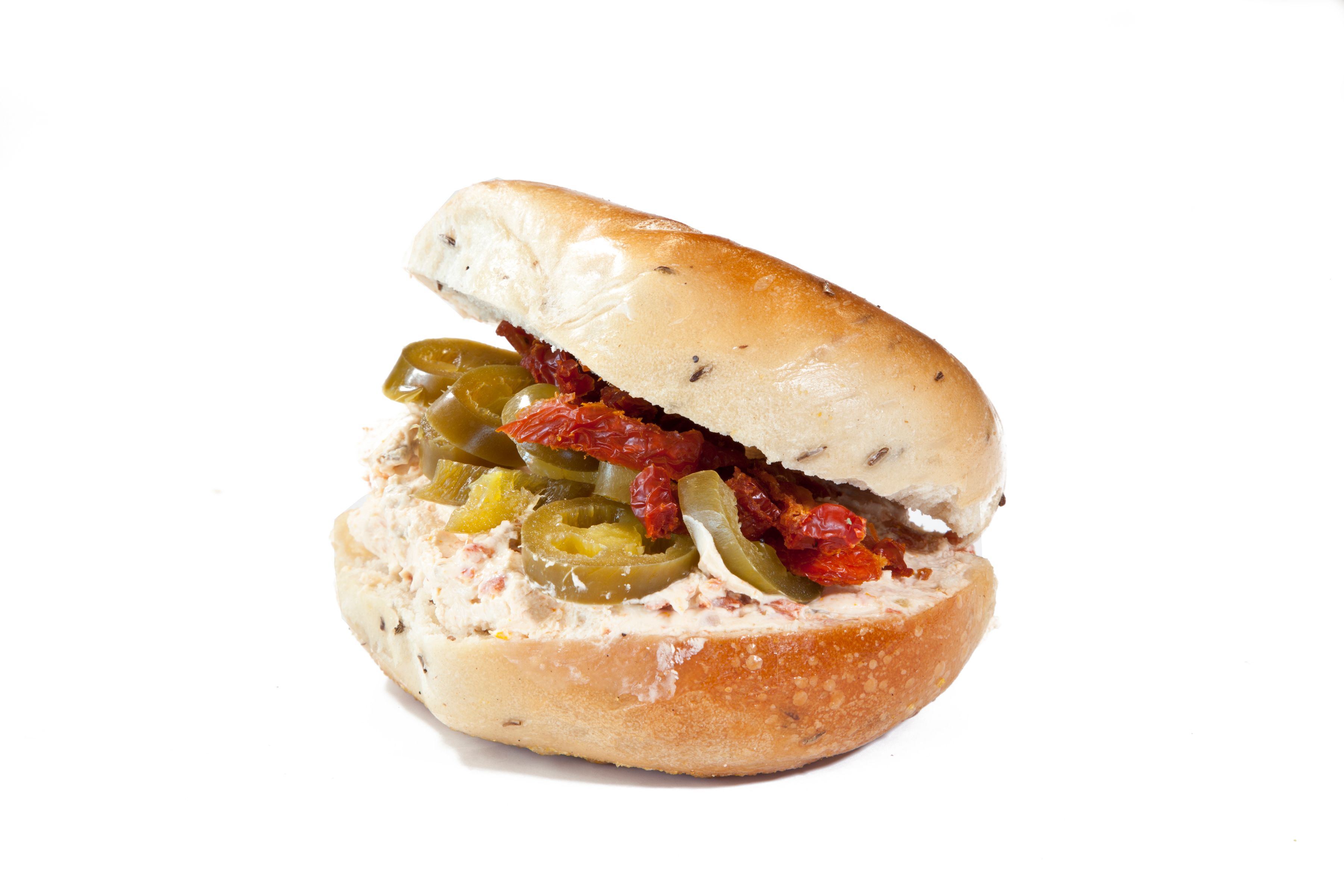 Order Sun-Dried Tomato Jalapeno Cream Cheese  food online from East Northport Bagel Cafe store, East Northport on bringmethat.com