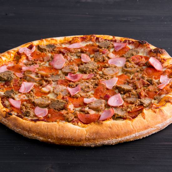Order Thick Crust Meat Lovers Pizza (12") food online from Pizzeria Bravo store, Los Angeles on bringmethat.com