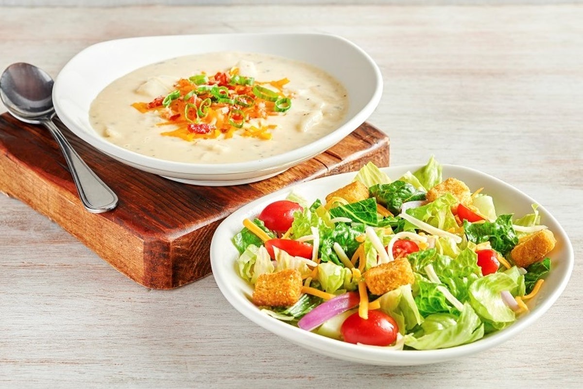 Order Soup and Salad Combo food online from Outback Steakhouse store, Rome on bringmethat.com