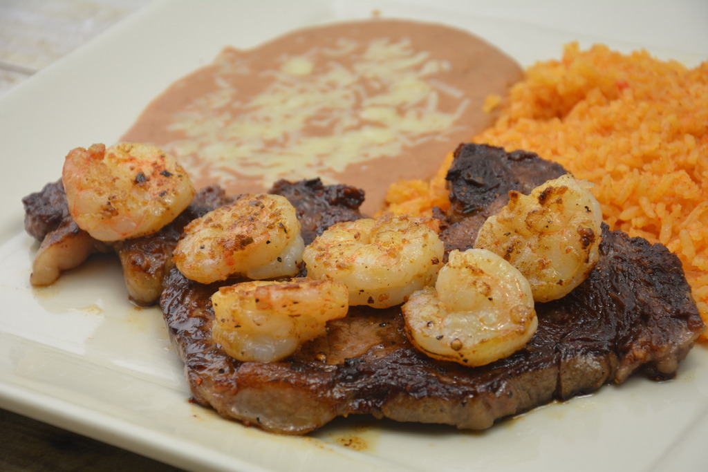 Order Steak and Shrimp Dinner food online from El Tapatio store, Rocky Mount on bringmethat.com