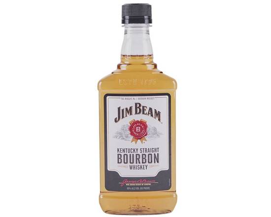 Order Jim Beam Bourbon Whiskey, 375mL bottle (40% ABV) food online from Moby Liquor store, Los Angeles on bringmethat.com