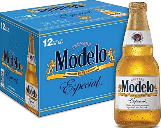 Order Modelo Especial, 12pk-12oz bottle beer (4.4% ABV) food online from Ogden Wine & Spirit store, Naperville on bringmethat.com