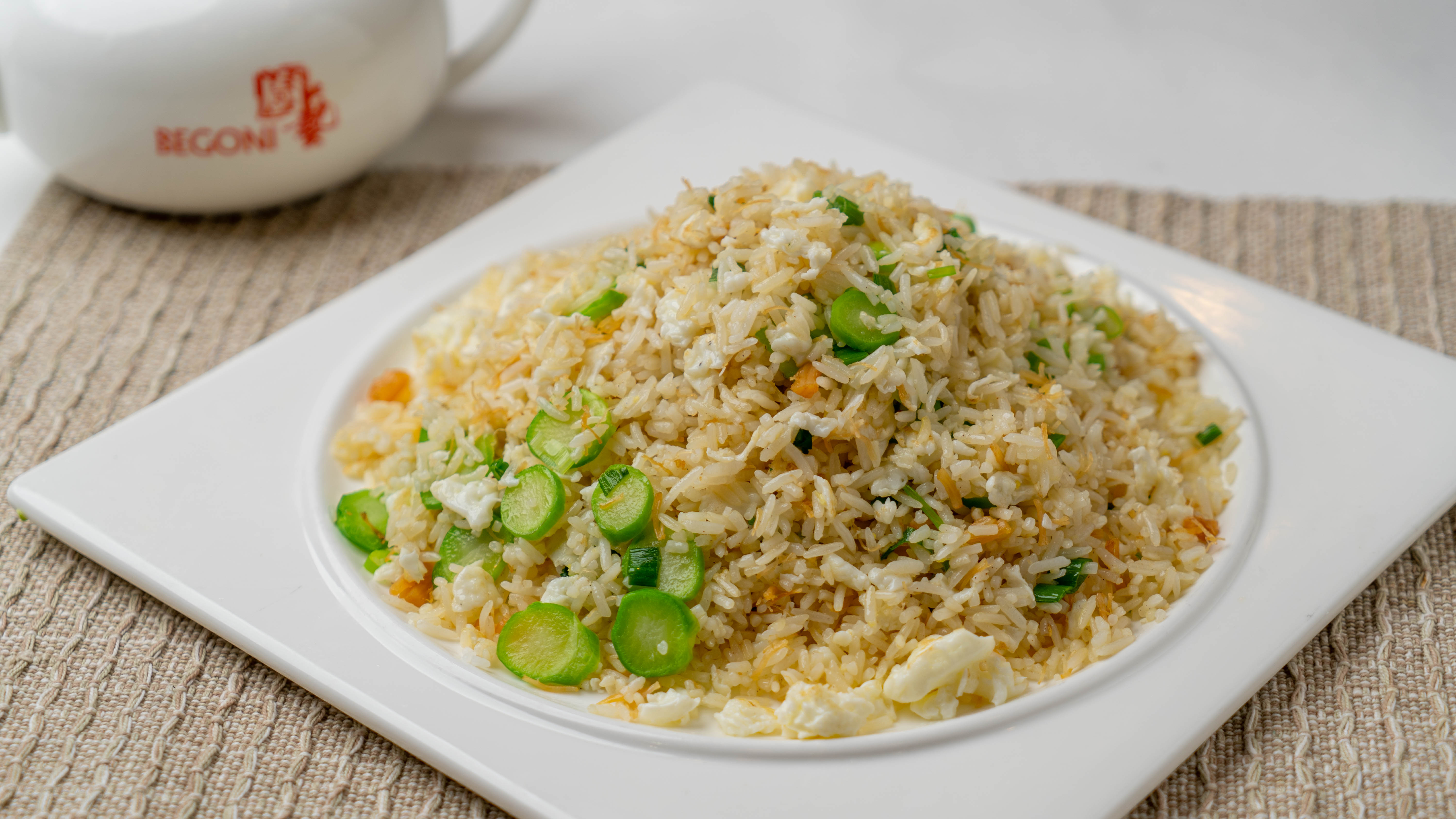 Order RN11. Dried Scallop and Egg Fried Rice food online from Begoni Bistro store, San Francisco on bringmethat.com