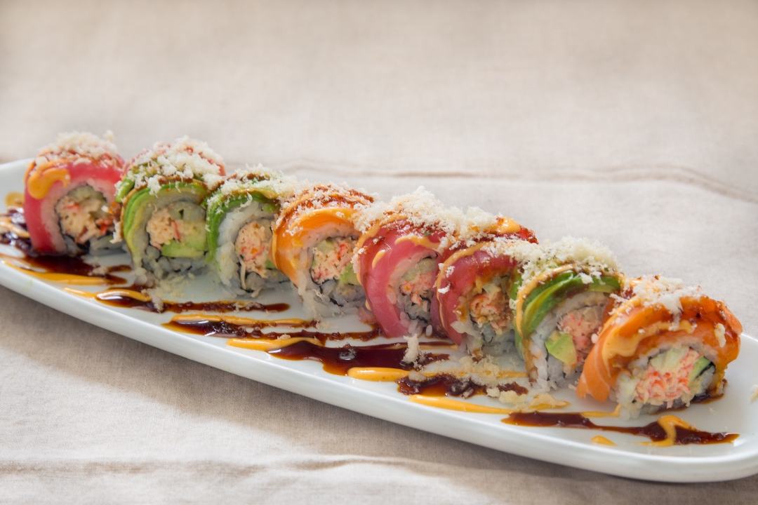 Order Crunchy Tri-Color Roll food online from Sushi Too store, Pittsburgh on bringmethat.com