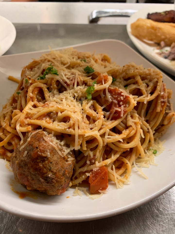 Order _Spaghetti & Meatballs food online from Rick Desert Grill store, Palm Springs on bringmethat.com
