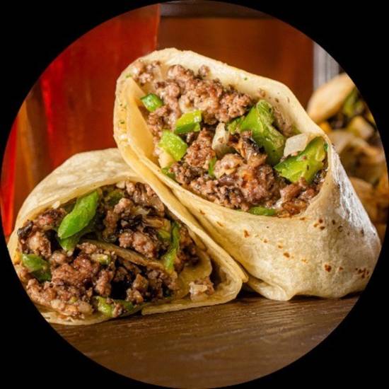 Order Philly Cheeseburger Wrap food online from The Shepherd & The Knucklehead store, Hoboken on bringmethat.com