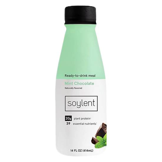 Order Soylent Complete Nutrition Protein Meal Replacement Shake, Mint Chocolate, 14 oz food online from Drinks At Your Door by Gopuff store, Newton Highlands on bringmethat.com