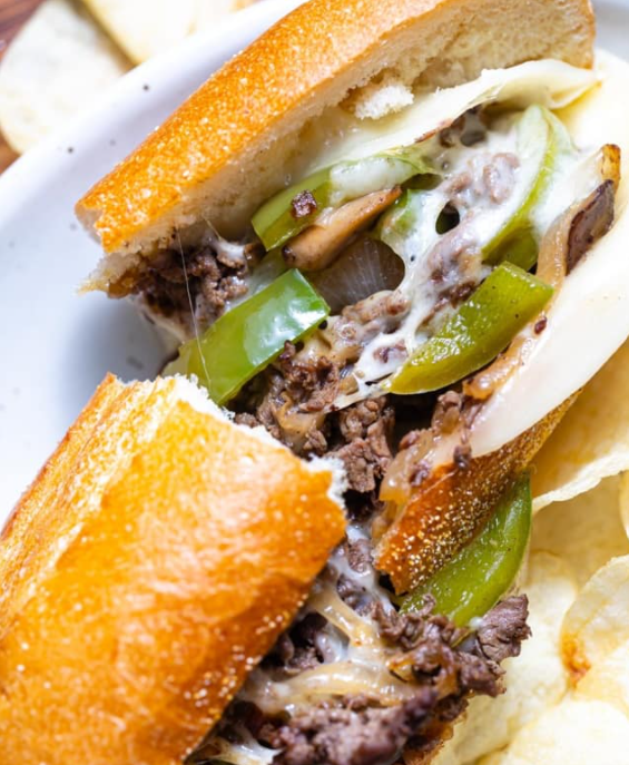 Order Hot Cheese Steak Sandwich with Peppers, Onions and Mushrooms food online from Sub Zone store, Berkeley Heights on bringmethat.com