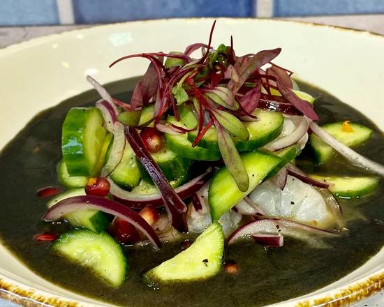 Order Aguachile Negro food online from Cancun Sabor Mexicano store, Berkeley on bringmethat.com