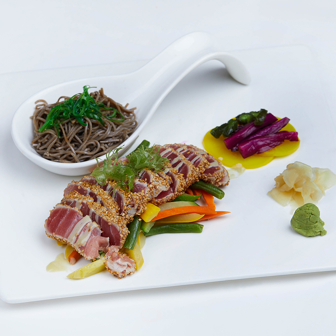 Order Pan Seared Tuna with Cold Soba Noodles food online from MoCA Woodbury store, Woodbury on bringmethat.com