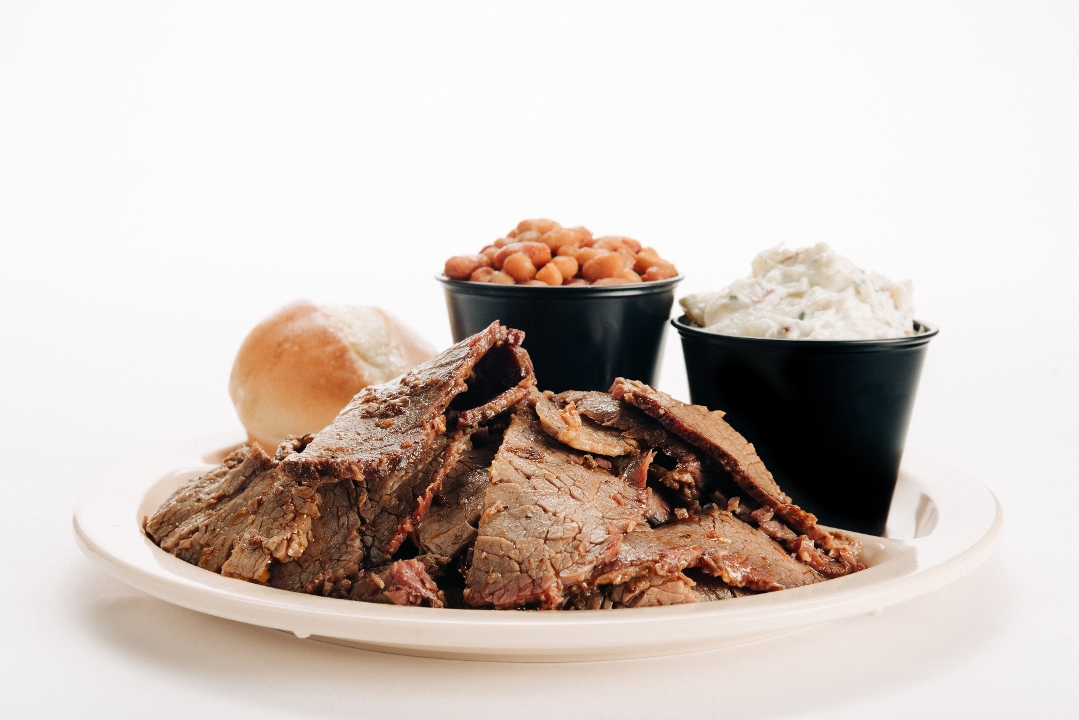 Order Beef Brisket Plate food online from Whole Catering West Little Rock and Hog Cafe store, Little Rock on bringmethat.com