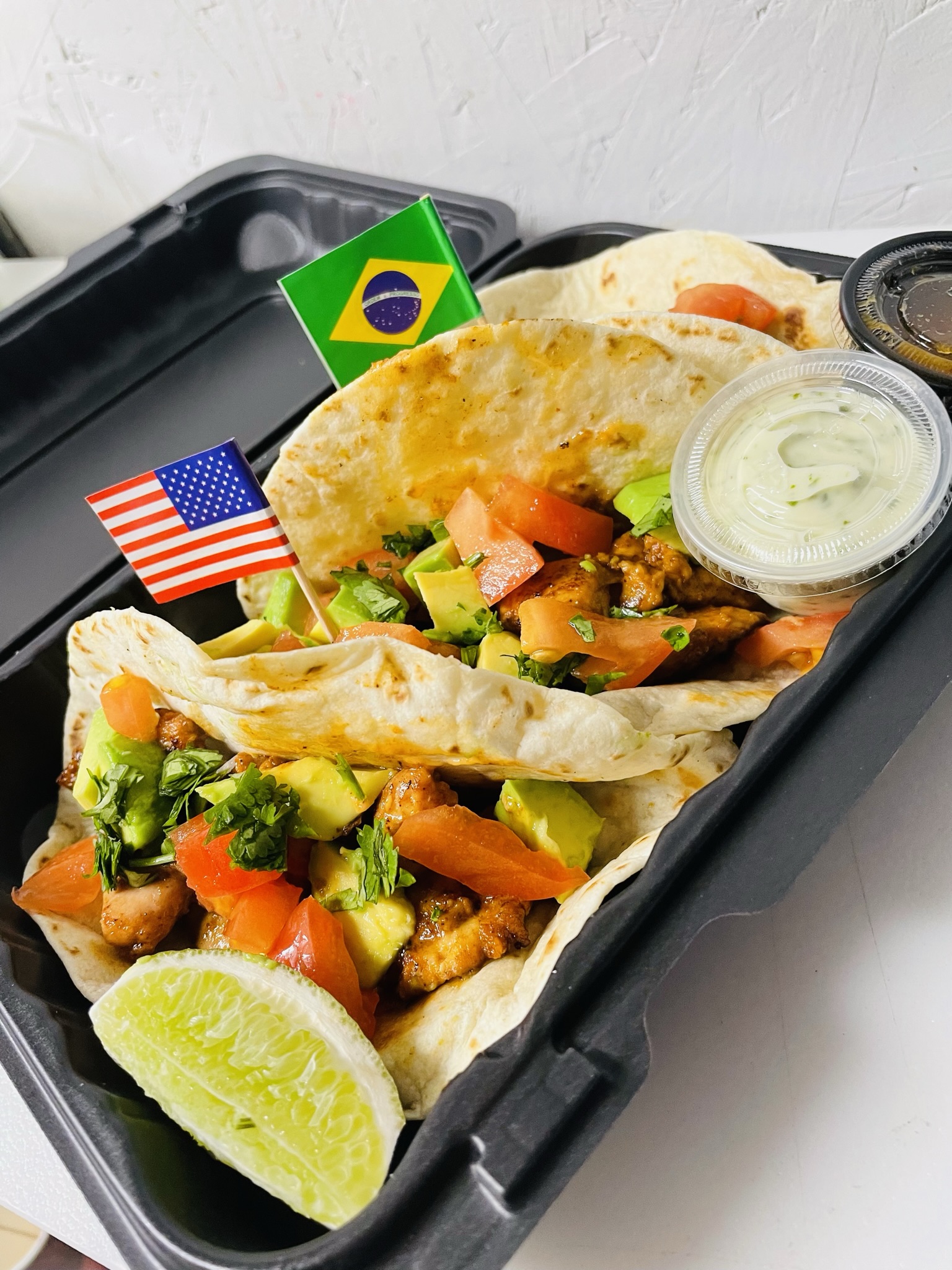 Order Chicken Tacos  food online from On Brazilian Time store, Baltimore on bringmethat.com