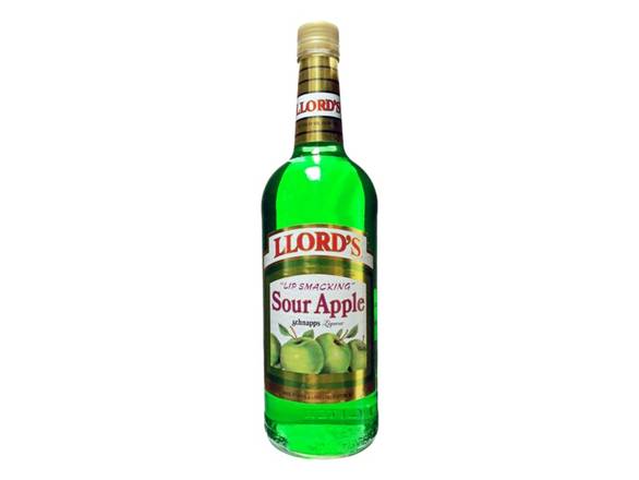 Order Llord's Sour Apple Schnapps - 1L Bottle food online from Josh Wines & Liquors Inc store, New York on bringmethat.com