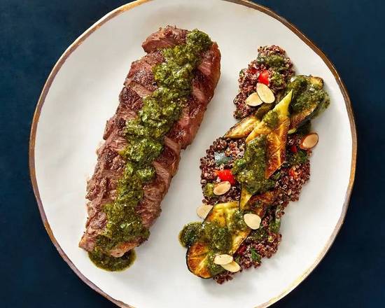 Order Grilled New York strip  with chimichurri sauce food online from Sagres Bar & Grill store, Newark on bringmethat.com