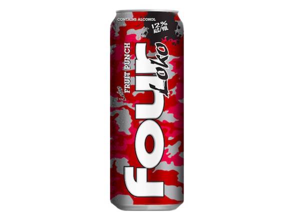 Order Four Loko Fruit Punch - 24oz Can food online from Jenny Liquors store, Mt Prospect on bringmethat.com