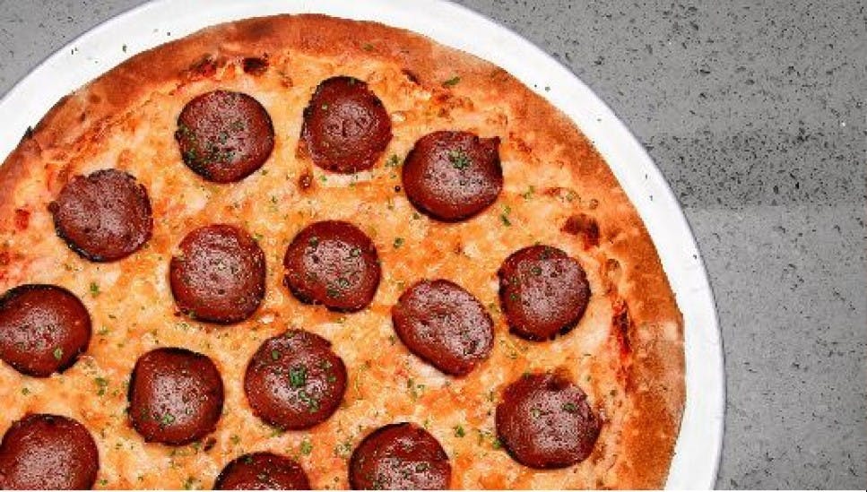Order Pepperoni Pizza(Plant Based) - Personal 7" food online from Pizzeria Halt store, Modesto on bringmethat.com