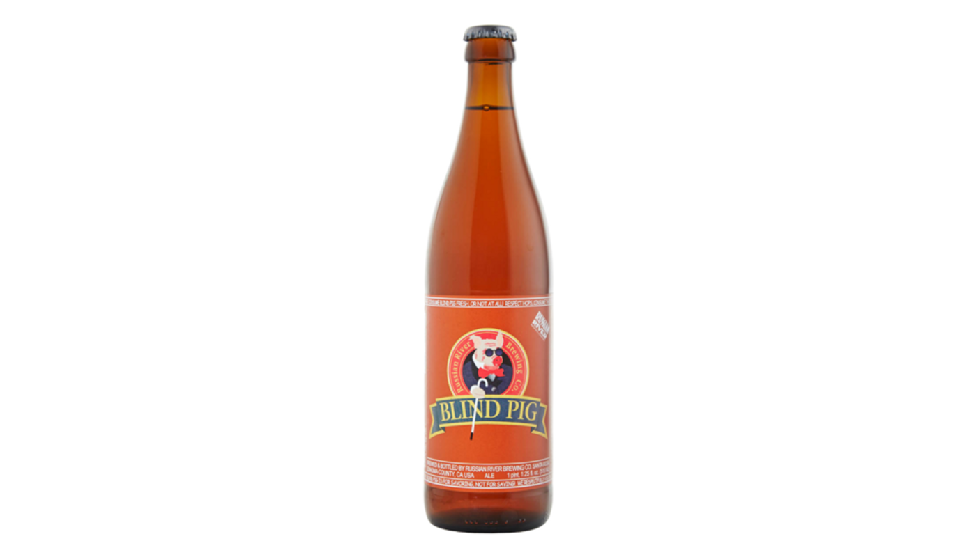 Order Russian River Blind Pig IPA 16.9oz Bottle food online from Spikes Bottle Shop store, Chico on bringmethat.com