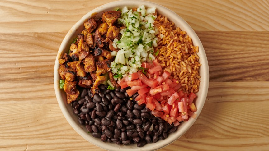 Order CHAR-GRILLED CHICKEN BOWL food online from Burrito Beach store, Chicago on bringmethat.com