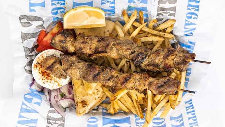 Order Souvlaki Plate food online from Nick The Greek store, Santa Monica on bringmethat.com