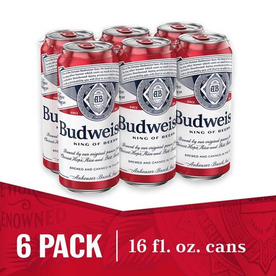 Order Budweiser Beer 6 Pack food online from Red Roof Market store, Lafollette on bringmethat.com