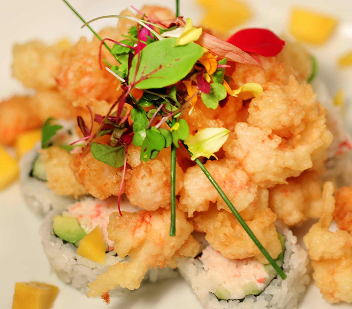 Order Popcorn Langostino Roll food online from Ise Sushi Japanese Restaurant store, Placentia on bringmethat.com