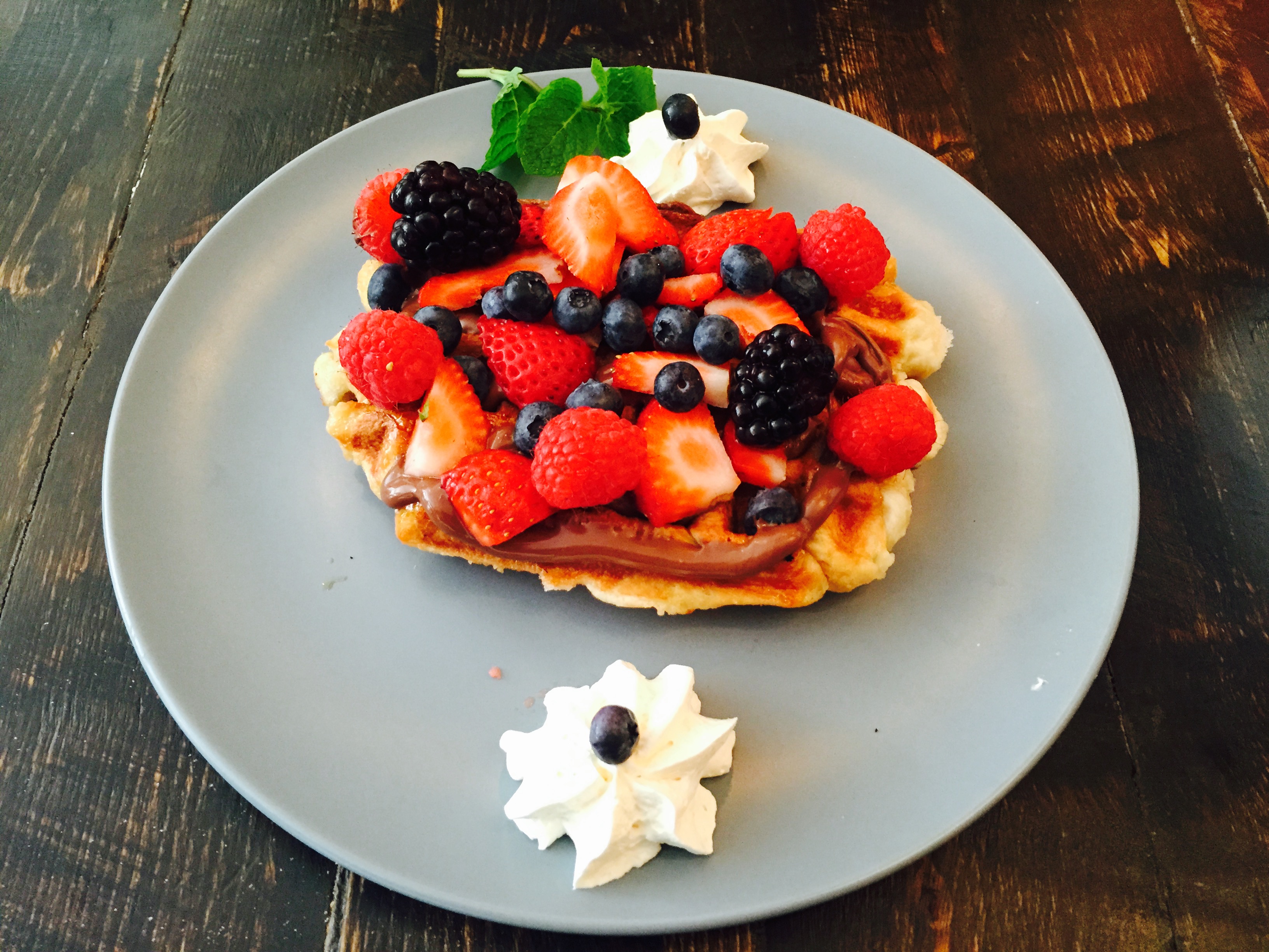 Order Merry Berry Waffle food online from Geppetto Cafe store, Pittsburgh on bringmethat.com