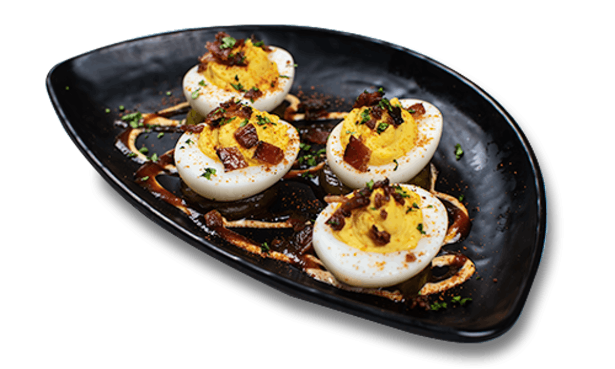 Order Deviled Eggs Appetizer food online from Famous Daves Legendary Pit Bar-B-Que store, Chandler on bringmethat.com