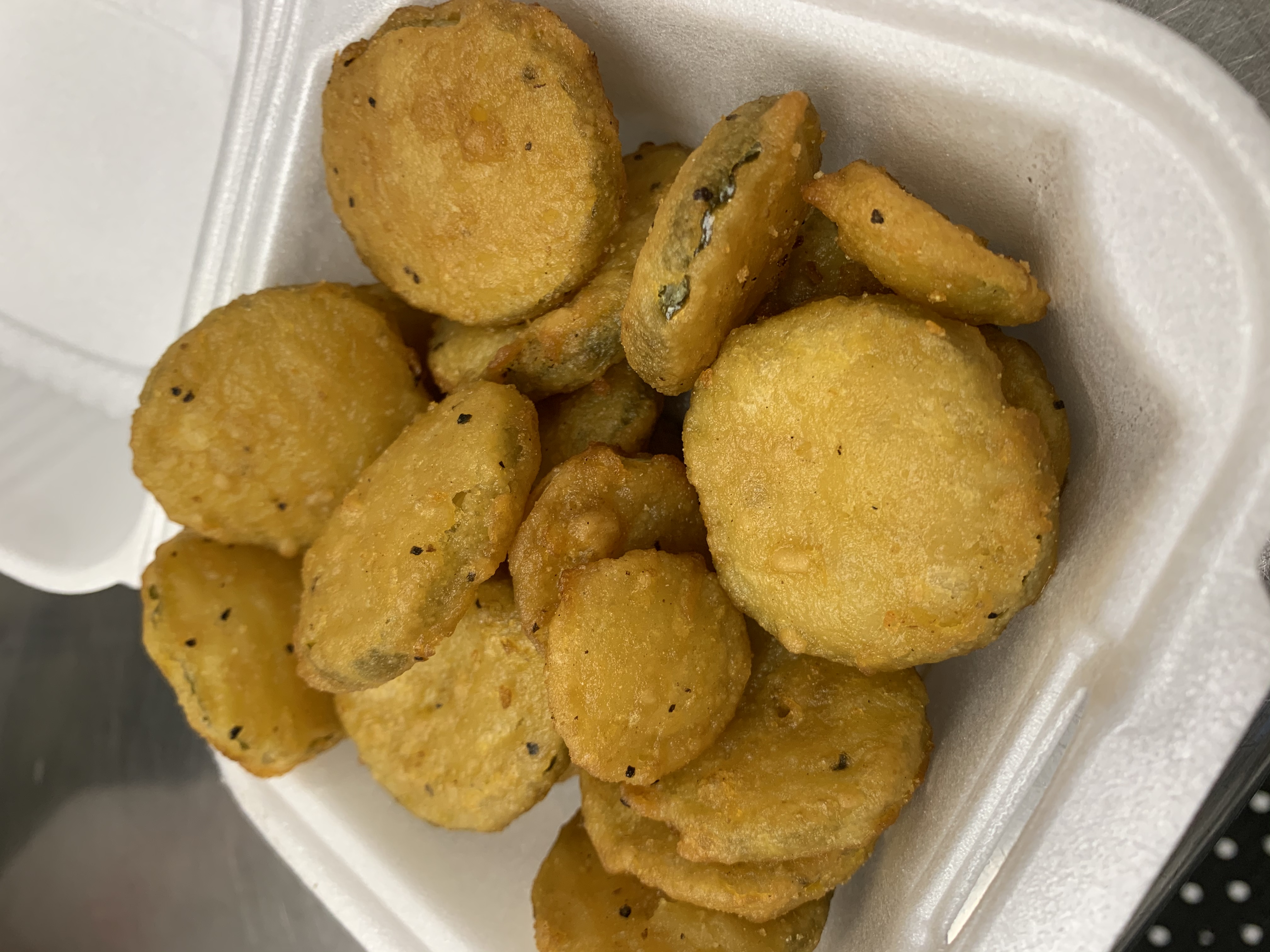 Order Basket of Fried Pickles food online from 1st Place Sports Bar store, Hoffman Estates on bringmethat.com