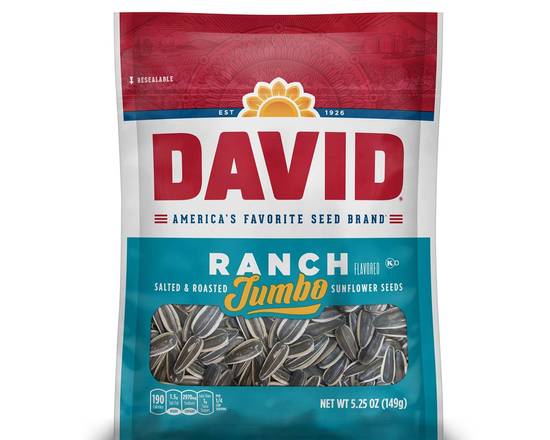 Order David Ranch Sunflower Seeds (5.25 oz) food online from Shell store, Gaithersburg on bringmethat.com
