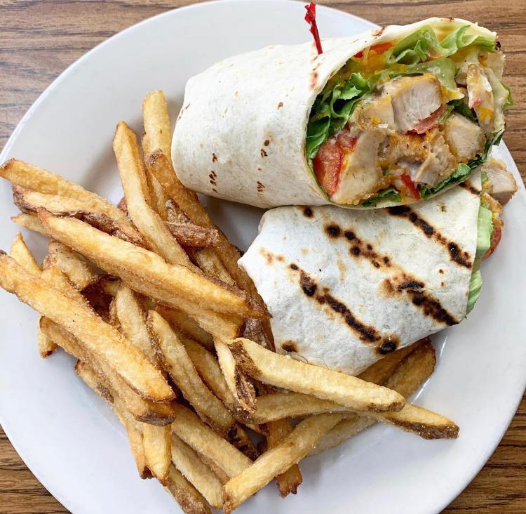 Order Chicken Tender Wrap food online from Harvey's On the Mall store, Kalamazoo on bringmethat.com
