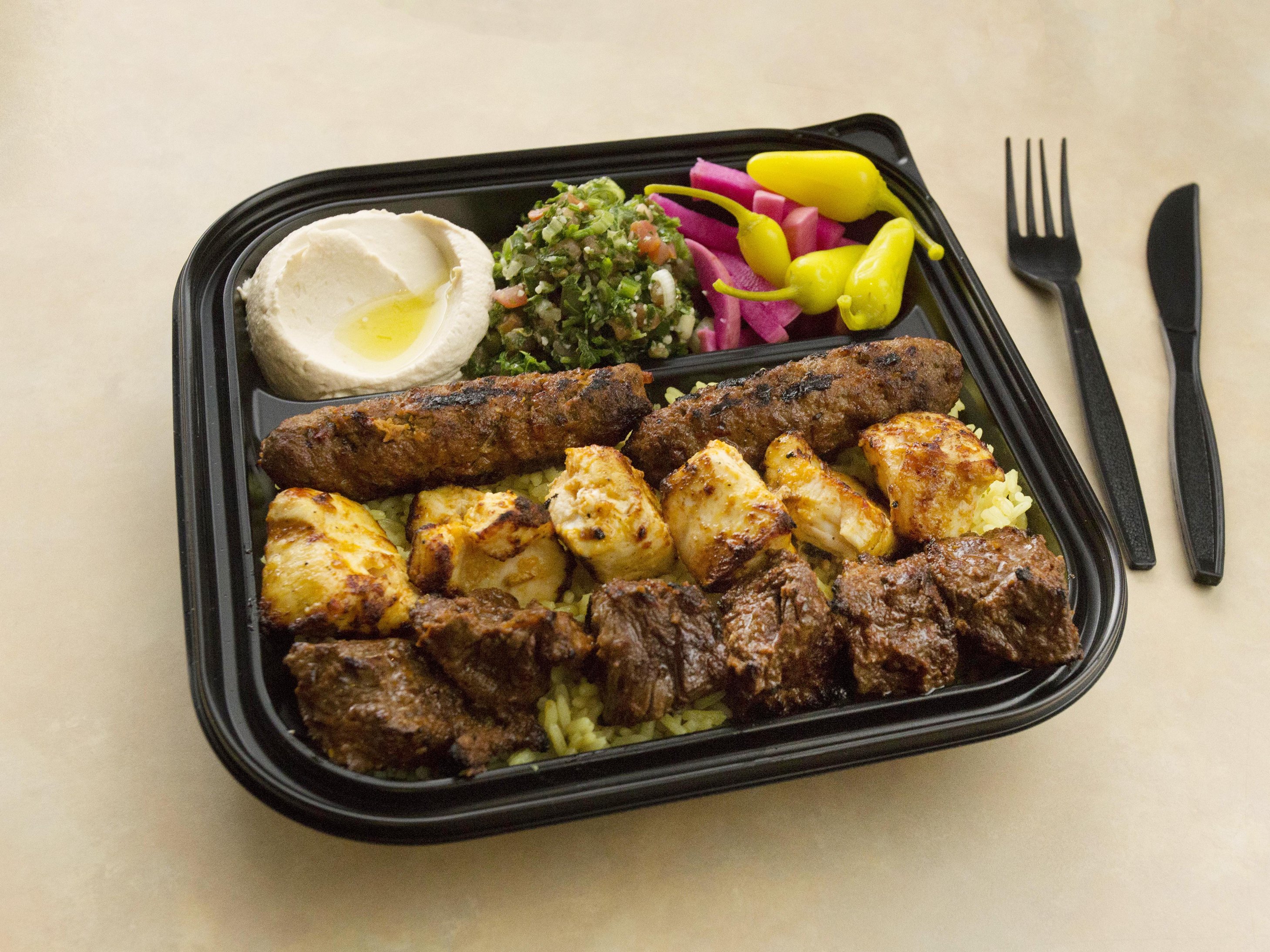 Order 2 Protein Plate food online from Beirut Kitchen store, Upland on bringmethat.com