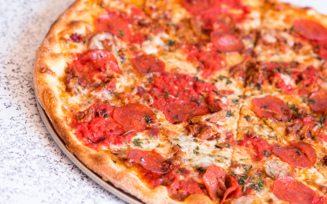 Order Spicy Pulled Pork, Pepperoni, Bacon and Sausage Pizza food online from Otto store, Boston on bringmethat.com