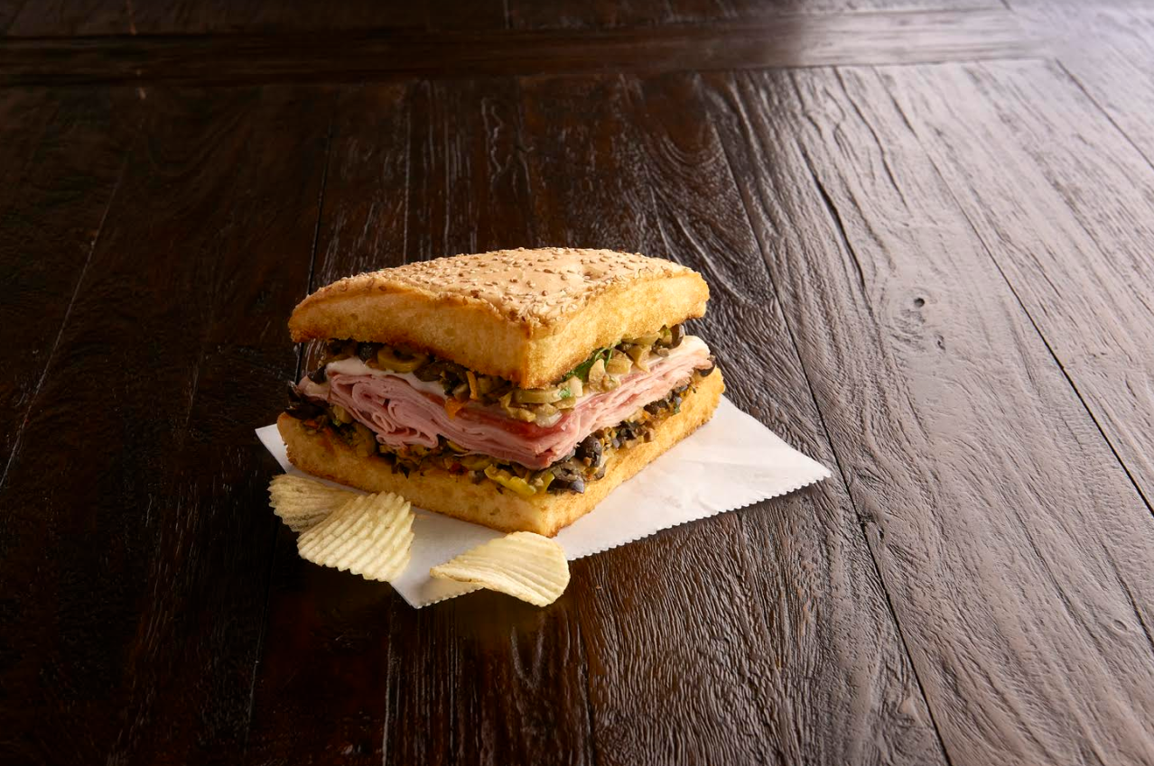 Order 1/4 Ham and Salami Muffaletta food online from Jason's Deli store, Brownsville on bringmethat.com